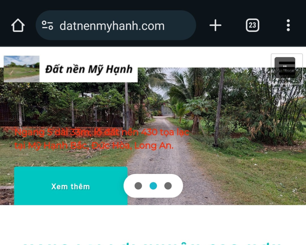 ảnh chụp trang chủ website "https://datnenmyhanh.com/"